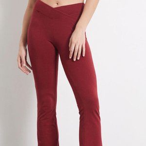 XS PacSun Surplice V Waist Flare Yoga Pants (Red/Maroon)